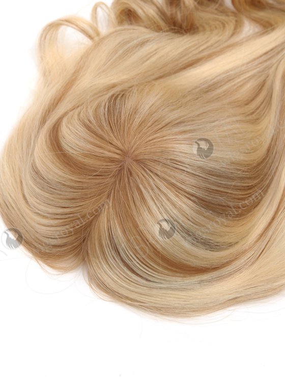 Large Base 16 Inch Wavy Blonde Hairpiece Wig Toppers for Women with Fine Hair Topper-068-27097