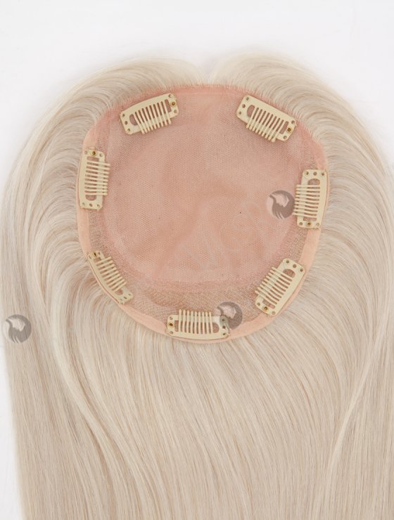 Best Quality Platinum Blonde White Human Hair Toppers for Thinning Hair Topper-042