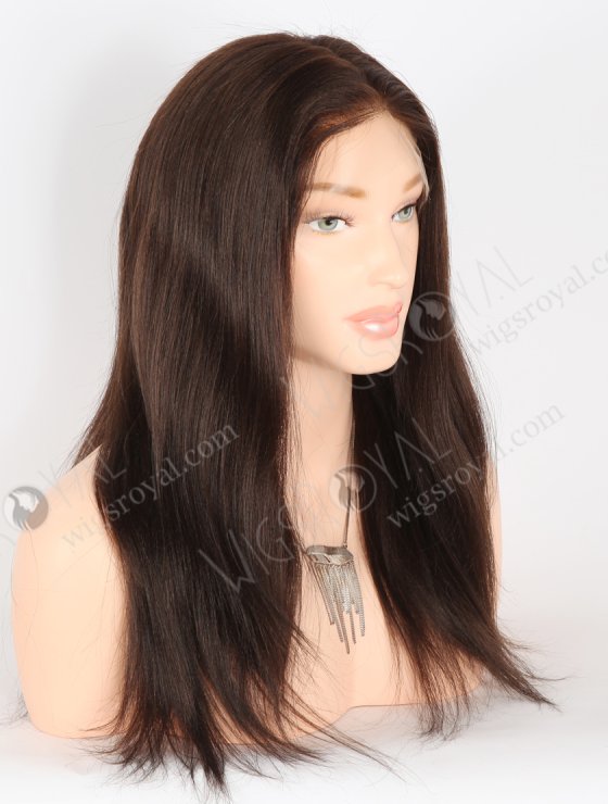 In Stock Indian Remy Hair 18" Light Yaki 2/3# Evenly Blended Color Full Lace Wig FLW-01466-27257