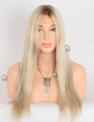 Invisible HD Melting Lace Front Wig 18 Inch Brown Roots Brown European Remy Hair RLF-08043
