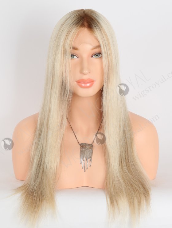 Invisible HD Melting Lace Front Wig 18 Inch Brown Roots Brown European Remy Hair RLF-08043