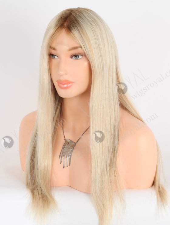 Invisible HD Melting Lace Front Wig 18 Inch Brown Roots Brown European Remy Hair RLF-08043-27385