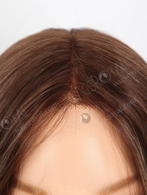 Most Realistic Single Knots Transparent HD Lace Front Wigs 18 Inch Straight European Hair Brown to Blonde Ombre Color RLF-08045-27422