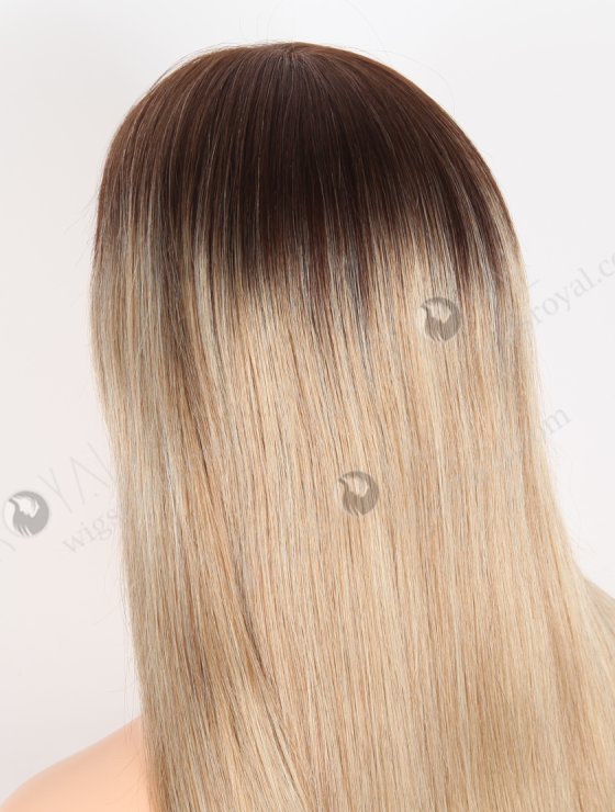 Most Realistic Single Knots Transparent HD Lace Front Wigs 18 Inch Straight European Hair Brown to Blonde Ombre Color RLF-08045-27423