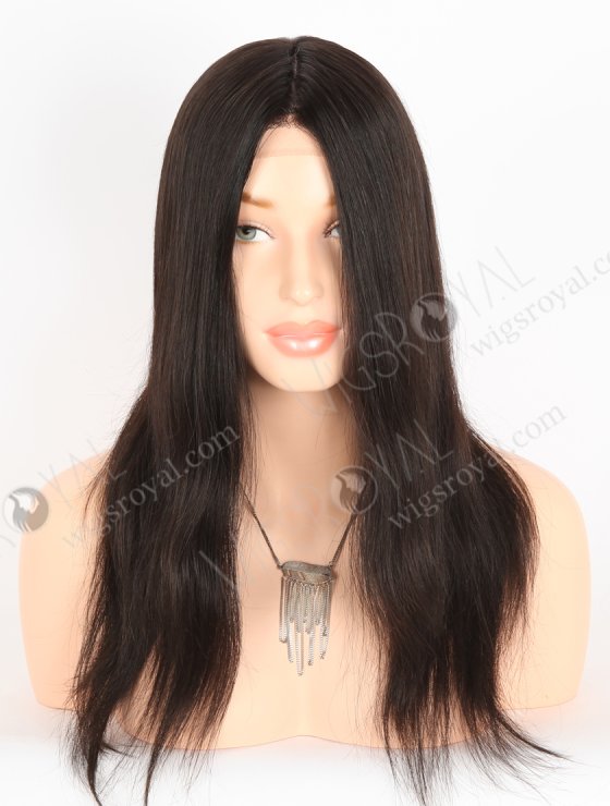 In Stock European Virgin Hair 16" Natural Straight Natural Black Color Silk Top Gripper Wig GRP-08111-27361