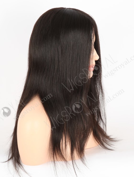 In Stock European Virgin Hair 16" Natural Straight Natural Black Color Silk Top Gripper Wig GRP-08111-27362
