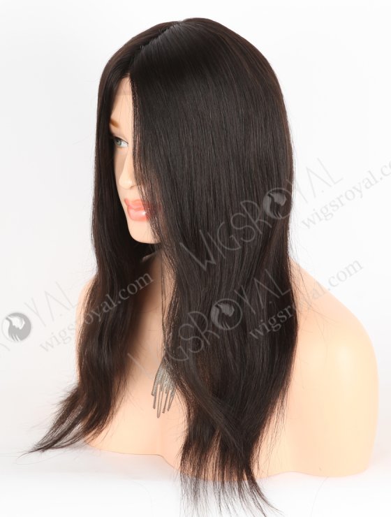 In Stock European Virgin Hair 16" Natural Straight Natural Black Color Silk Top Gripper Wig GRP-08111-27364