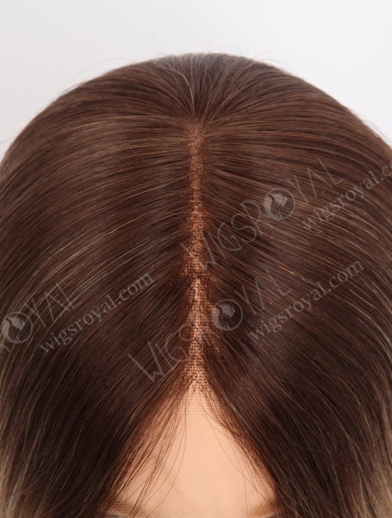 Most Realistic Single Knots Transparent HD Lace Front Wigs 18 Inch Straight European Hair Brown to Blonde Ombre Color RLF-08045-27515