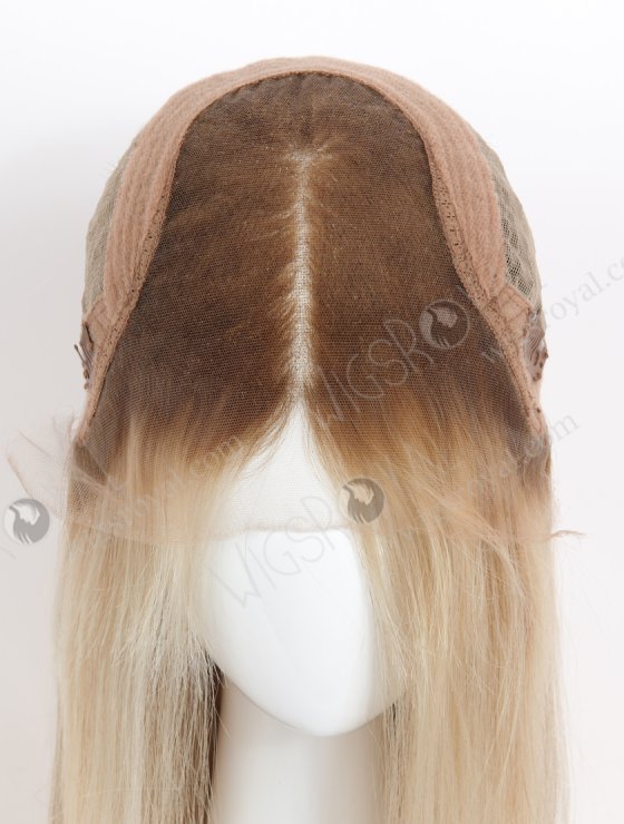 Most Realistic Single Knots Transparent HD Lace Front Wigs 18 Inch Straight European Hair Brown to Blonde Ombre Color RLF-08045-27488