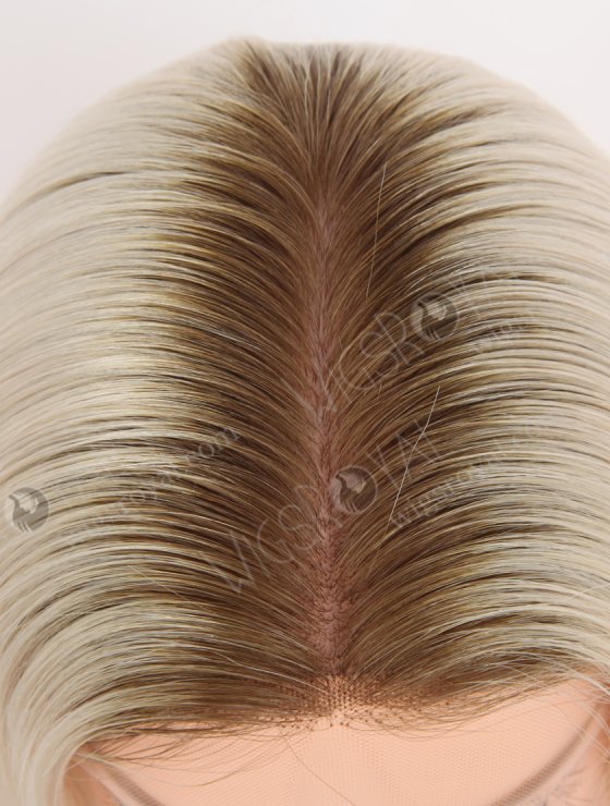 In Stock European Virgin Hair 14" Straight T9#/White Color Silk Top Full Lace Wig STW-827-27499