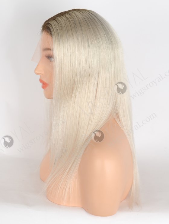 In Stock European Virgin Hair 14" Straight T9#/White Color Silk Top Full Lace Wig STW-827-27506