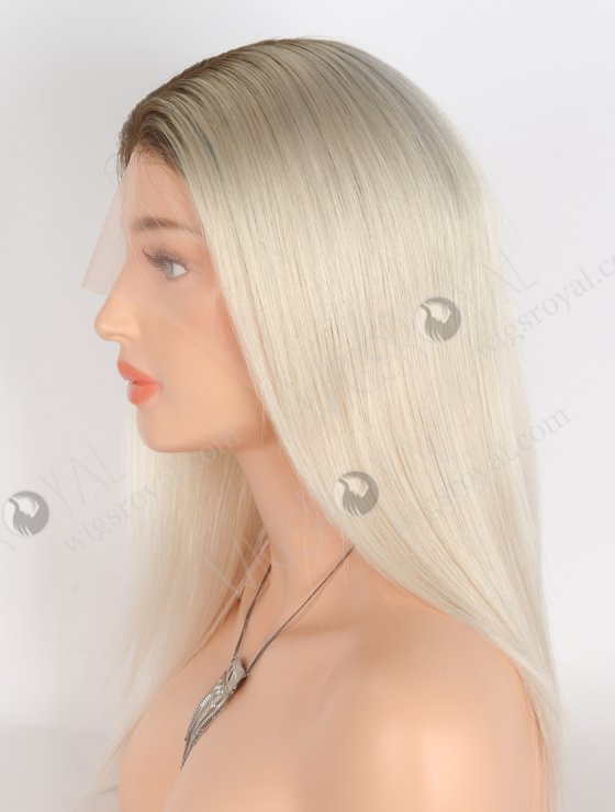 In Stock European Virgin Hair 14" Straight T9#/White Color Silk Top Full Lace Wig STW-827-27507