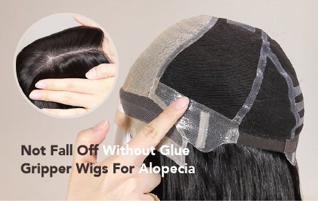 Most Realistic Hair Parting European Human Hair Gripper Wigs For Alopecia
