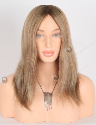 Luxury 12 Inch Double Drawn Caucasian Human Hair Wigs for Thinning Hair Fashion Brown and Blonde Blended Color GRD-08032