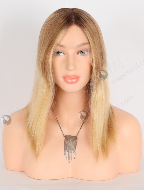 Realistic Human Hair Wigs Caucasiaon 12 Inch Brown to Blonde Ombre Wigs for Small Heads GRD-08029