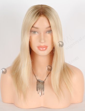 Realistic Shoulder Length Brown Roots Blonde Hair Wigs for Women with Thinning Hair GRD-08030