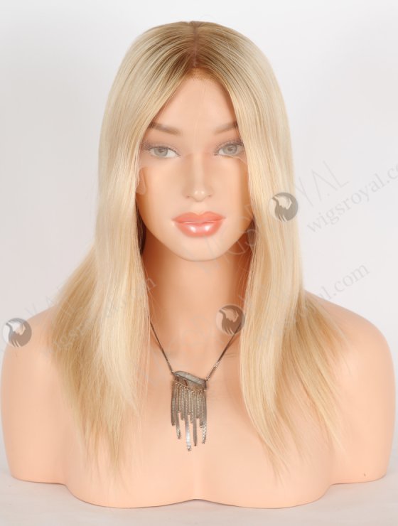 Realistic Shoulder Length Brown Roots Blonde Hair Wigs for Women with Thinning Hair GRD-08030