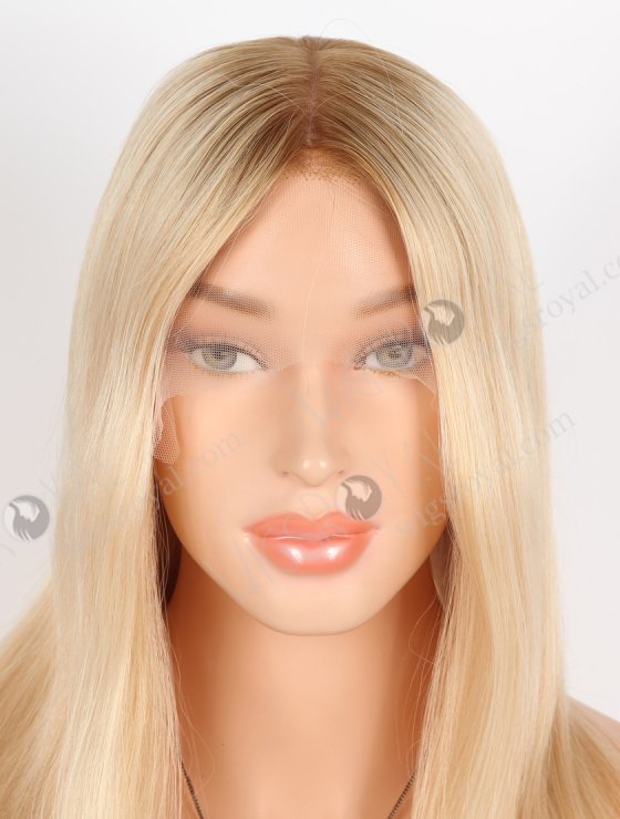 Realistic Shoulder Length Brown Roots Blonde Hair Wigs for Women with Thinning Hair GRD-08030-27629