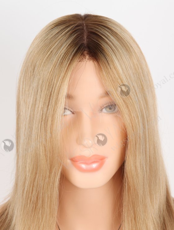 Shoulder Length Brown Blonde Wig Best Quality 12 Inch Double Drawn European Hair Lace Front Silk Top Glueless Wigs GRD-08027-27595