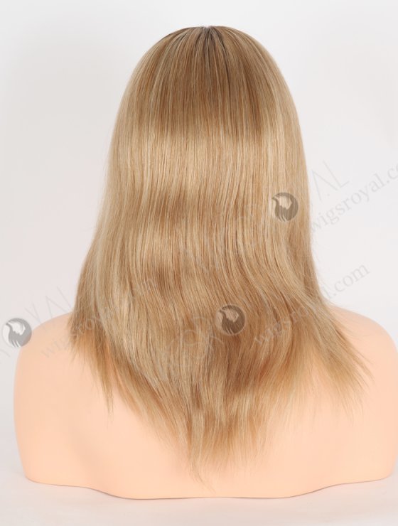 Shoulder Length Brown Blonde Wig Best Quality 12 Inch Double Drawn European Hair Lace Front Silk Top Glueless Wigs GRD-08027-27601