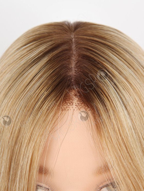 Shoulder Length Brown Blonde Wig Best Quality 12 Inch Double Drawn European Hair Lace Front Silk Top Glueless Wigs GRD-08027-27603