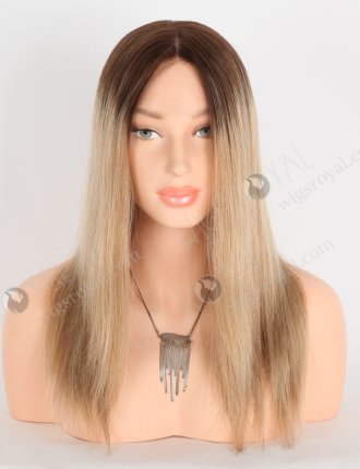 Best Quality Ombre Human Hair Wigs for Hair Loss 14 Inch Full Hand Tied Silk Top Glueless Cap GRD-08028