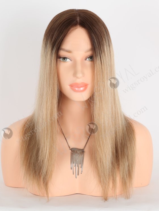 Best Quality Ombre Human Hair Wigs for Hair Loss 14 Inch Full Hand Tied Silk Top Glueless Cap GRD-08028
