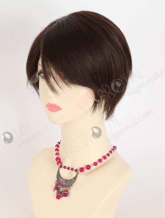 Natural Dark Brown Color Pixie Cut Wig Lace Front Human Hair Wig For Women WR-CLF-063-27774