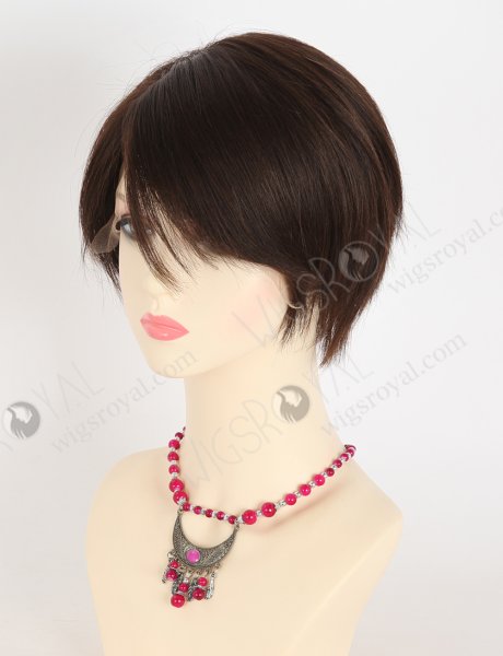 Natural Dark Brown Color Pixie Cut Wig Lace Front Human Hair Wig For Women WR-CLF-063