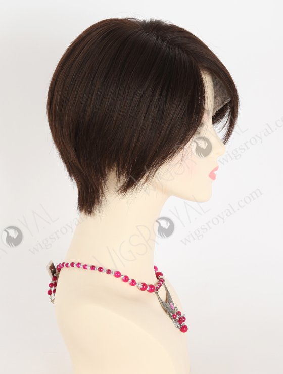 Natural Dark Brown Color Pixie Cut Wig Lace Front Human Hair Wig For Women WR-CLF-063-27776