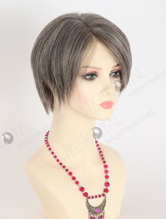 Pixie Cut Wigs Lace Part Pre Plucked Grey Color Short Wigs For Women WR-CLF-064-27783