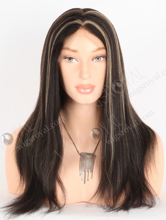 In Stock Indian Remy Hair 16" Light Yaki 1b/27# Highlights Color Full Lace Wig FLW-01330-27846