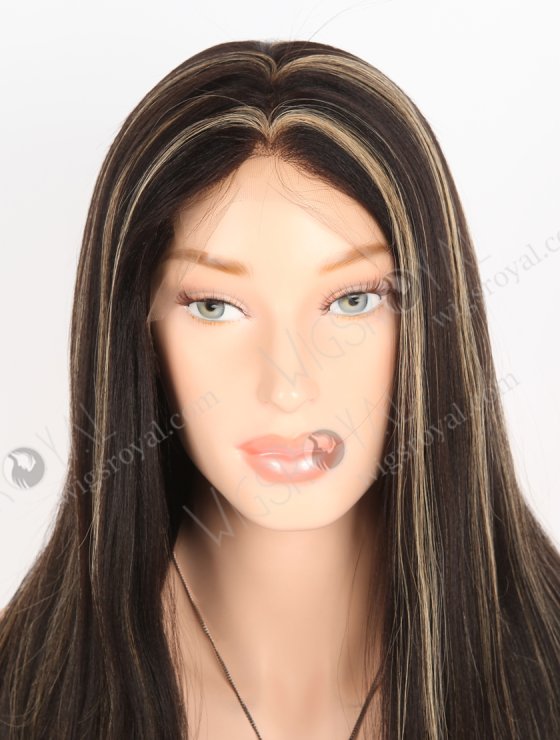 In Stock Indian Remy Hair 16" Light Yaki 1b/27# Highlights Color Full Lace Wig FLW-01330-27845