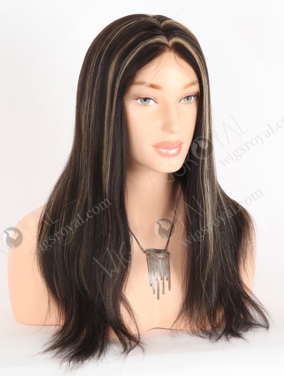 In Stock Indian Remy Hair 16" Light Yaki 1b/27# Highlights Color Full Lace Wig FLW-01330-27847