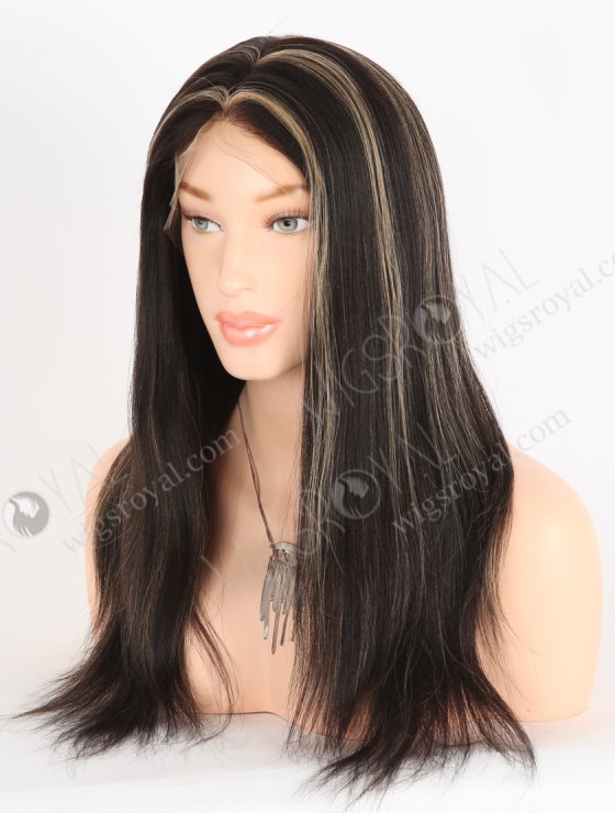 In Stock Indian Remy Hair 16" Light Yaki 1b/27# Highlights Color Full Lace Wig FLW-01330-27857