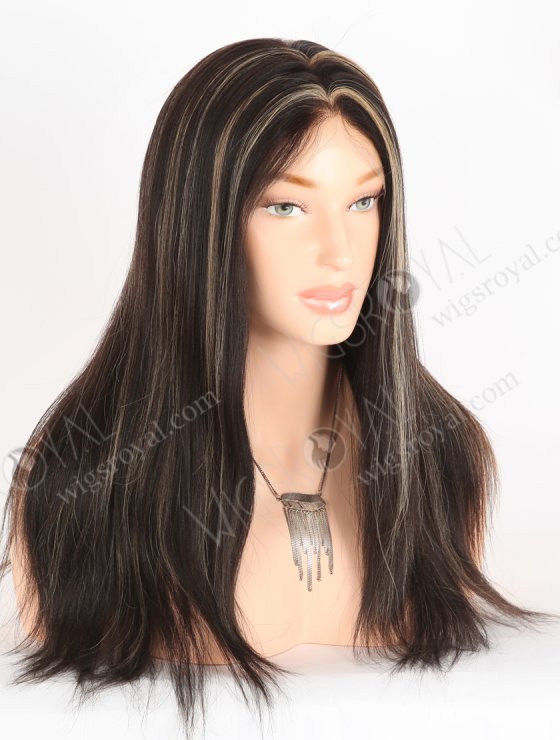 In Stock Indian Remy Hair 16" Light Yaki 1b/27# Highlights Color Full Lace Wig FLW-01330-27848