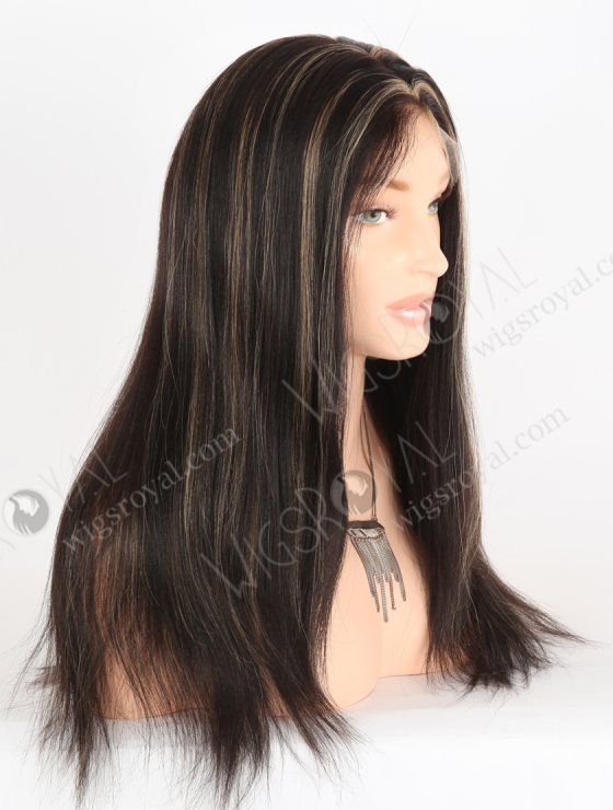 In Stock Indian Remy Hair 16" Light Yaki 1b/27# Highlights Color Full Lace Wig FLW-01330-27849