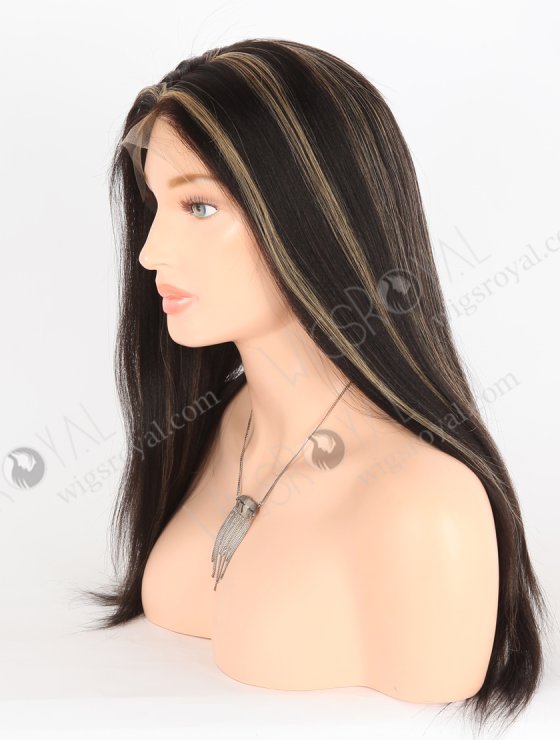 In Stock Indian Remy Hair 16" Light Yaki 1b/27# Highlights Color Full Lace Wig FLW-01330-27851