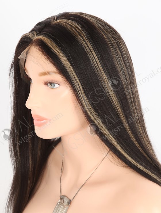 In Stock Indian Remy Hair 16" Light Yaki 1b/27# Highlights Color Full Lace Wig FLW-01330-27852