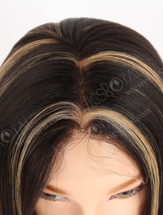 In Stock Indian Remy Hair 16" Light Yaki 1b/27# Highlights Color Full Lace Wig FLW-01330-27855