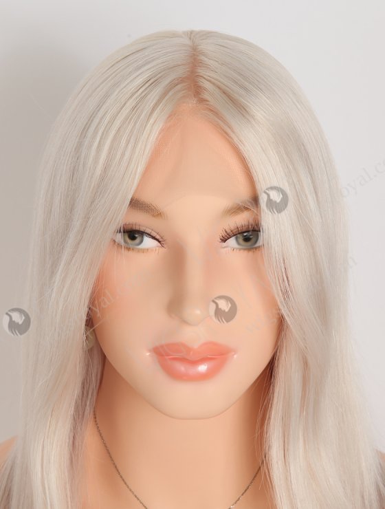 In Stock European Virgin Hair 12" Straight Silver Color Lace Front Silk Top Glueless Wig GLL-08075-27959