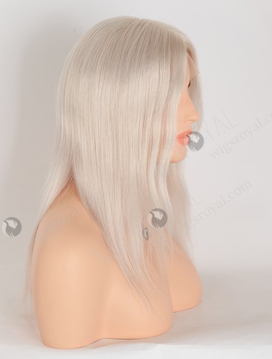 In Stock European Virgin Hair 12" Straight Silver Color Lace Front Silk Top Glueless Wig GLL-08075-27963