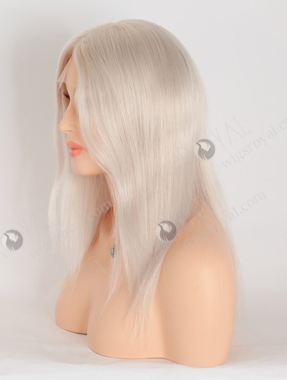 In Stock European Virgin Hair 12" Straight Silver Color Lace Front Silk Top Glueless Wig GLL-08075-27968