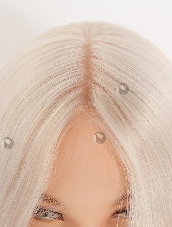 In Stock European Virgin Hair 12" Straight Silver Color Lace Front Silk Top Glueless Wig GLL-08075-27964