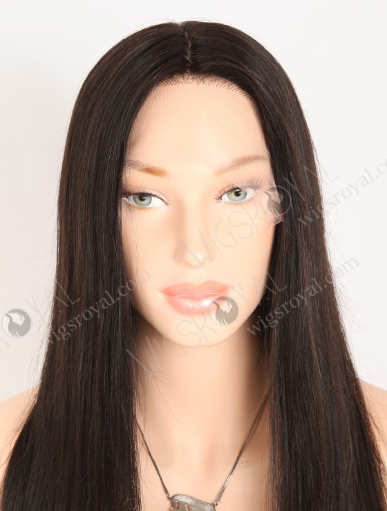 In Stock European Virgin Hair 18" Straight Natural Black Color Lace Front Silk Top Glueless Wig GLL-08073-28058