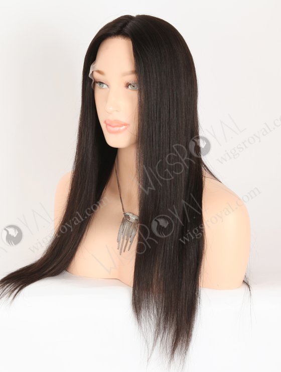 In Stock European Virgin Hair 18" Straight Natural Black Color Lace Front Silk Top Glueless Wig GLL-08073-28060