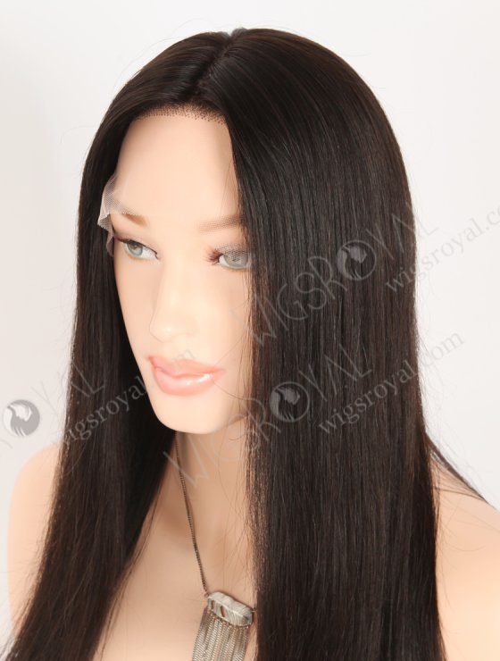 In Stock European Virgin Hair 18" Straight Natural Black Color Lace Front Silk Top Glueless Wig GLL-08073-28059