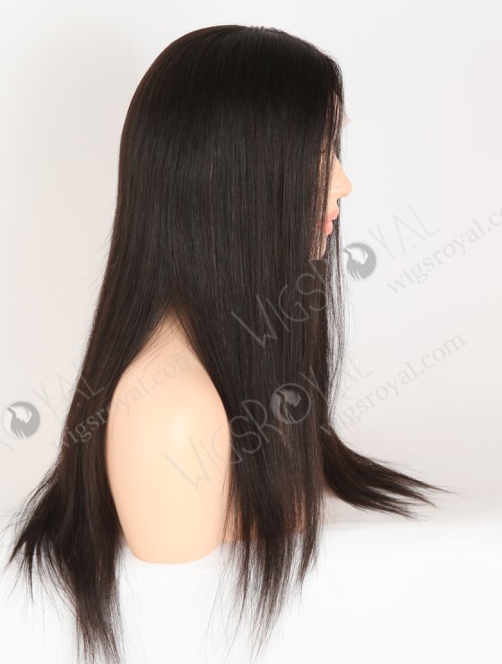 In Stock European Virgin Hair 18" Straight Natural Black Color Lace Front Silk Top Glueless Wig GLL-08073-28061