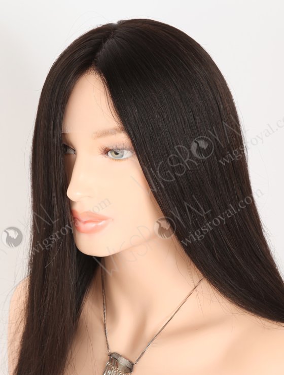 In Stock European Virgin Hair 18" Straight Natural Black Color Lace Front Silk Top Glueless Wig GLL-08073-28065