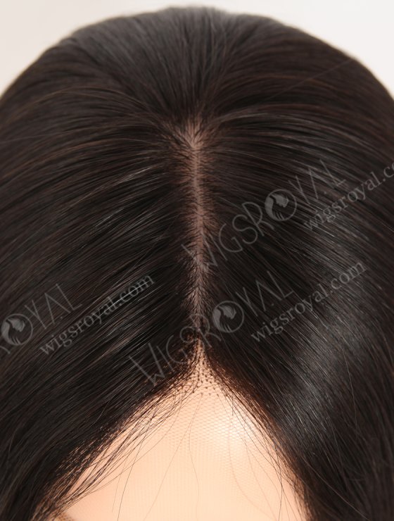 In Stock European Virgin Hair 18" Straight Natural Black Color Lace Front Silk Top Glueless Wig GLL-08073-28066